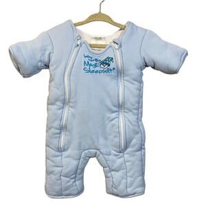Baby Merlin's Magic Sleepsuit Swaddle Transition Sleepsack Blue Sz Small 3-6 mo